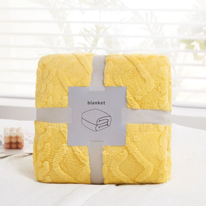 Manta de felpa jacquard acogedora DecorBites™: suave manta de invierno para el sofá, chal para la siesta en la oficina o de viaje.