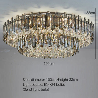 DecorBites™ Gold Crystal Chandelier for Living Room Luxury Lighting Fixture