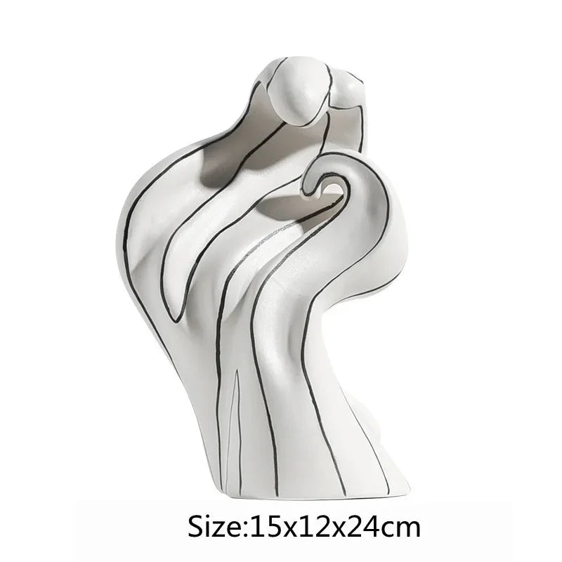 DecorBites™ Ceramic Curl Sculpture Decor Modern Porcelain Figurine Room Decoration