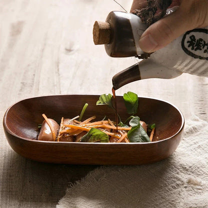 DecorBites™ Japanese Style Solid Wood Dried Fruit Dish - Exquisite Tableware