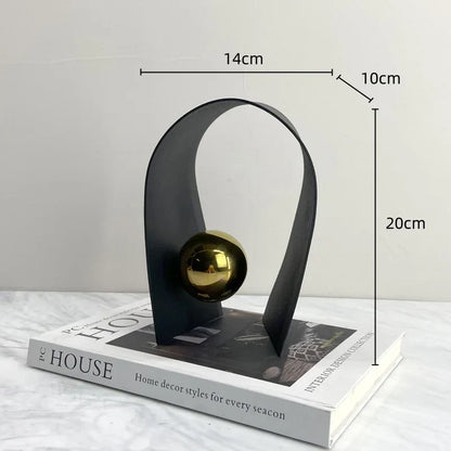 DecorBites™ Golden Sphere Metal Arches Geometric Art Ornaments for Home Decor