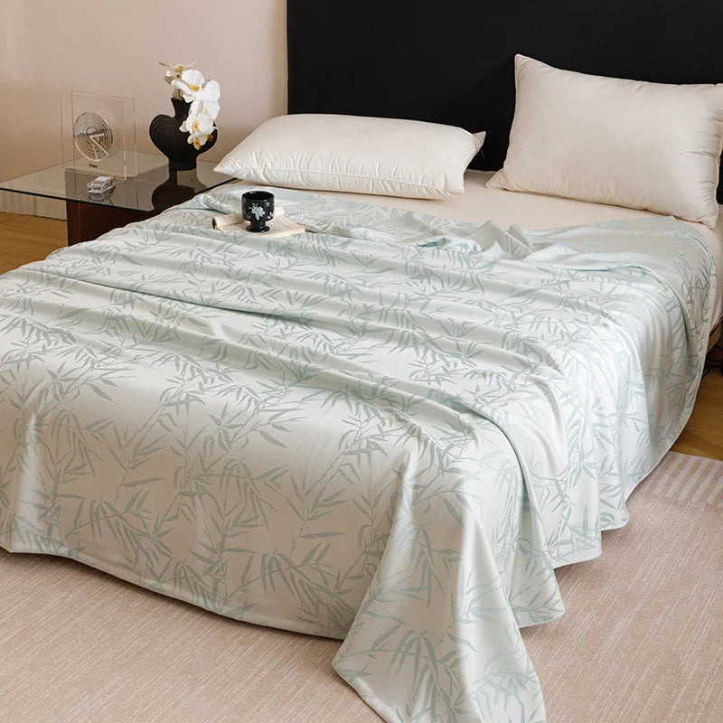 DecorBites™ Bamboo Fiber Summer Blanket - Single Double Bed Air Conditioning Lightweight Blanket