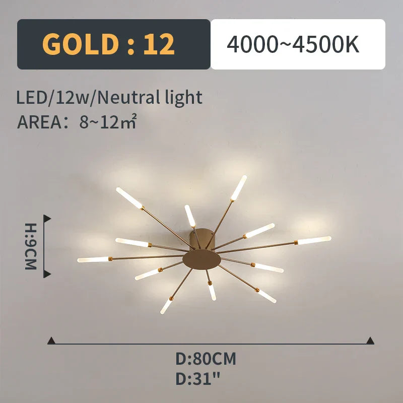 Lámparas Colgantes de Luces LED de Fuegos Artificiales™ Decorbites - Iluminación de Lámpara de Araña Moderna para Sala de Estar y Dormitorio
