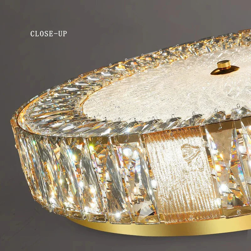 Lámpara de techo LED de vidrio dorado Decorbites™ con estructura de acero inoxidable