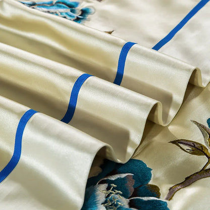 طقم أغطية سرير DecorBites™ 200S مطرز من القطن المصري، مقاس كوين كينج