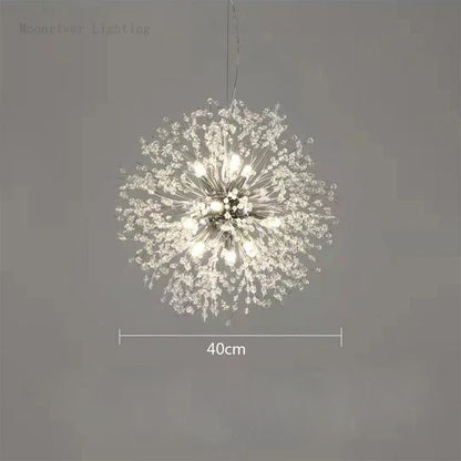 DecorBites™ Dandelion Crystal Chandelier: Modern Nordic Style LED Pendant Light for Living Room