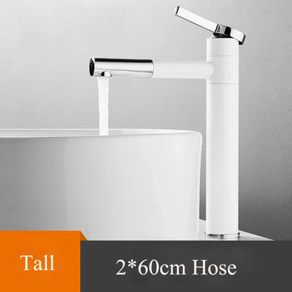 DecorBites™ Black Brass Bathroom Sink Faucet Deck Mounted Vessel Mixer Water Tap