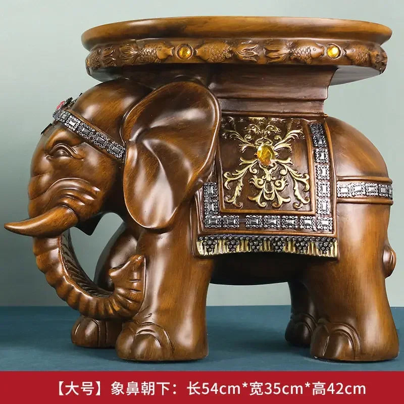 DecorBites™ Elephant Wealth Attracting Ornaments Stool