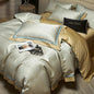 Decobites Luxury Yarn-dyed Jacquard Bedding Set: Duvet, Sheet, Pillowcases