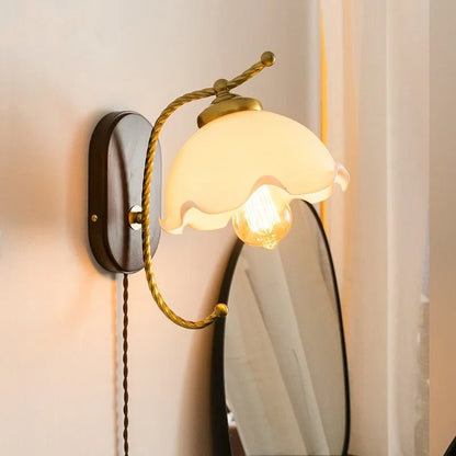 DecorBites™ Iron Glass LED Wall Lights Modern Bedside Lamp 4w Bulb for Bathroom Bedroom Living Room