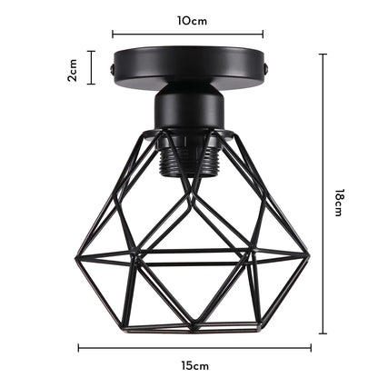 DecorBites™ Industrial LED Ceiling Light: Modern Retro Loft Plafonniers for Living Room Kitchen Cage Home Decor