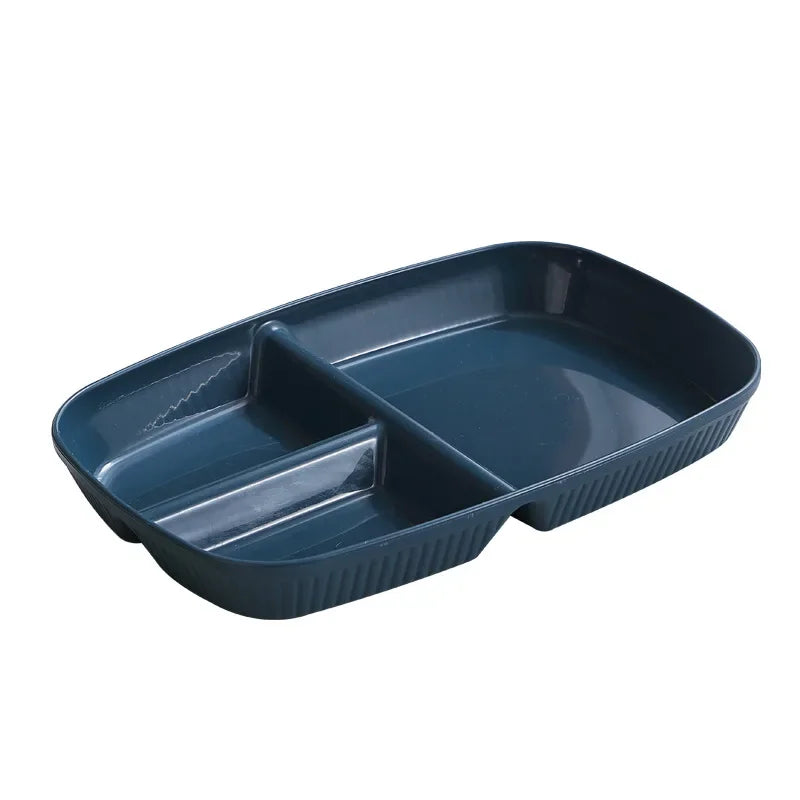 DecorBites™ Divided Dish Diet Plate with 3 Compartments, Microwave Safe Dinnerware for Adults