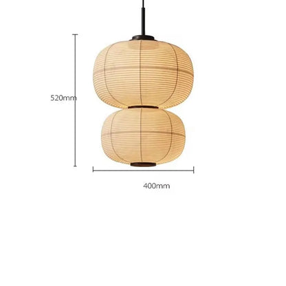 DecorBites™ Japanese Wabi Sabi Fabric Pendant Light: Traditional and Creative Lighting for Dining Room