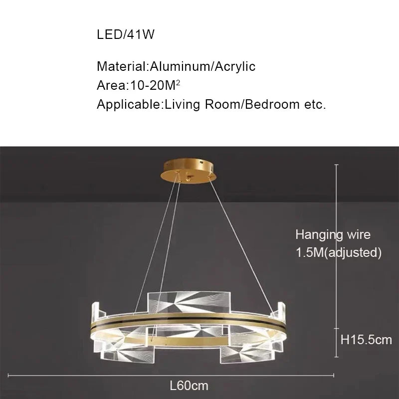 DecorBites™ Gold LED Pendant Lights Living Room Dining Hall Kitchen Bar Decor Lighting