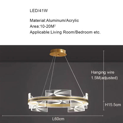 DecorBites™ Gold LED Pendant Lights Living Room Dining Hall Kitchen Bar Decor Lighting