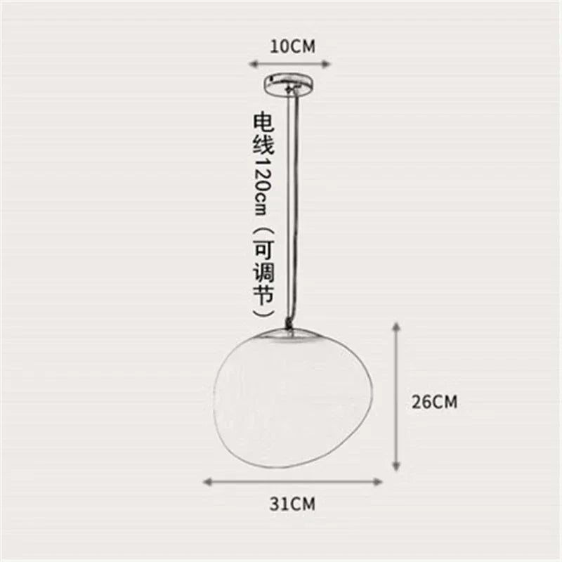Lámpara colgante de cristal Gregg de DecorBites™, lámpara LED moderna para comedor, cocina o loft.