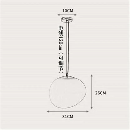 Lámpara colgante de cristal Gregg de DecorBites™, lámpara LED moderna para comedor, cocina o loft.