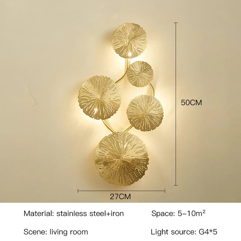 DecorBites™ Industrial Nordic Lotus Leaf Wall Sconce: Retro Loft Style for Home, Hotel, Aisle