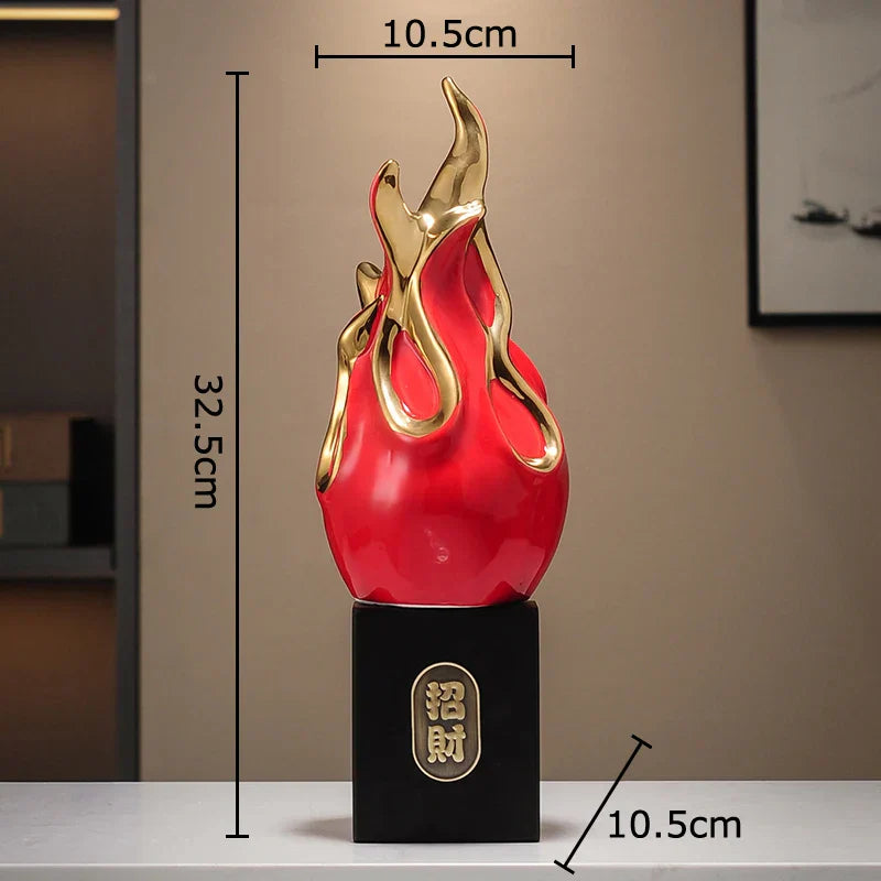 ديكور بايتس™ - زينة سيراميكية على شكل قطة بيتايا مطلية بالذهب، لتزيين المناظر الطبيعية