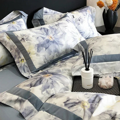 DecorBites™ Egyptian Cotton Bedding Set: King Queen Europe Sheet Duvet Cover Pillowcase