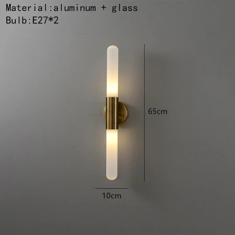 Aplique LED DecorBites™ de metal dorado con cristal blanco transparente, casquillo E27, diseño minimalista
