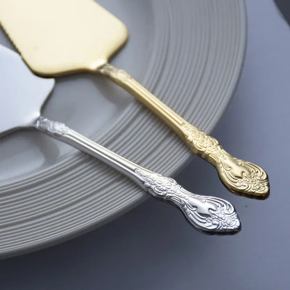 DecorBites™ Gold Cake Shovel Spatula: Wedding Party Baking Pastry Serve Restaurant Silverware
