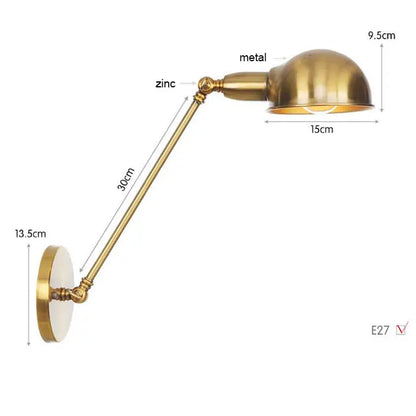 DecorBites™ Gold Plated Adjustable Iron Wall Sconces for Home Decor