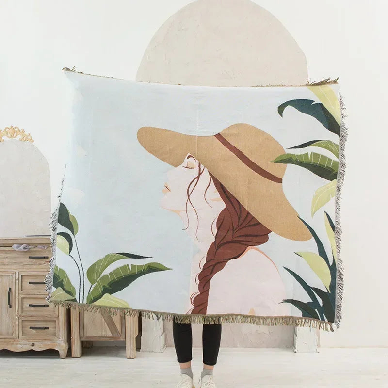 DecorBites™ Gothic Thread Double-sided Tapestry Blanket - Versatile Homestay and Outdoor Decoration