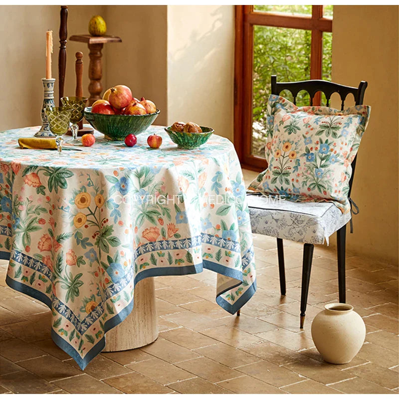 Funda de cojín lumbar DecorBites™ con estampado floral pastoral francés, 30 x 50 cm, textura de tela de lujo.