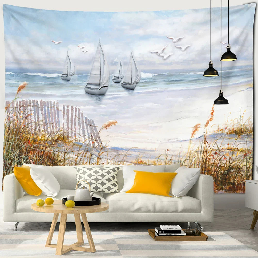 Decobites Modern Art Oil Painting Tapestry Wall Hanging for Bohemian Hippie Decor