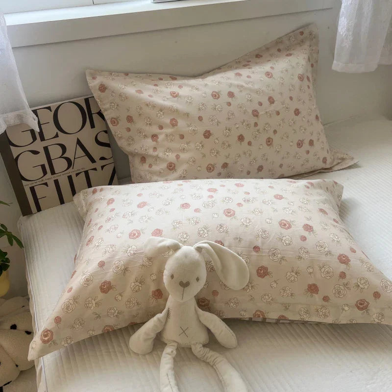 Funda de Almohada de Algodón Floral Coreano Decorbites™ 40x60cm, 48x74cm, 50x80cm, Cubierta para Cojín de Hogar