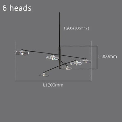 DecorBites™ Lotus Leaf Glass Ceiling Chandelier for Bedroom Living Room Hall Lighting