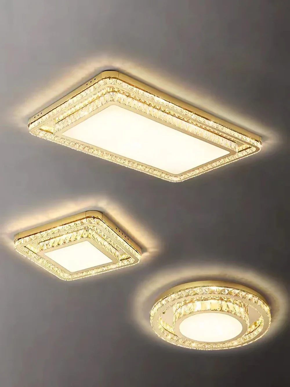 DecorBites™ Crystal LED Ceiling Chandelier - Luxe Rectangular Design for Stylish Home Decor