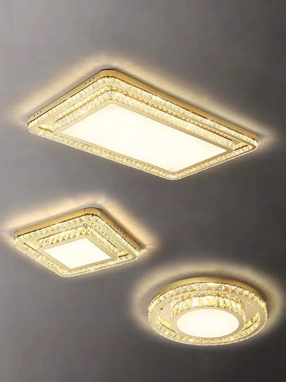 DecorBites™ Crystal LED Ceiling Chandelier - Luxe Rectangular Design for Stylish Home Decor