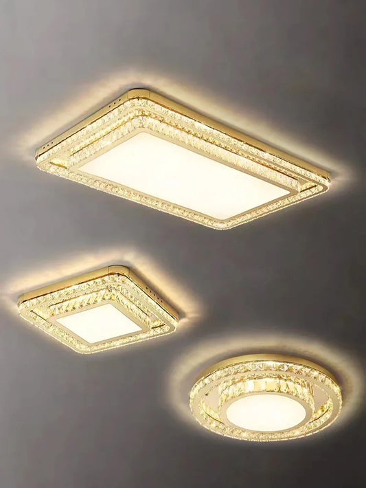 DecorBites™ Crystal LED Ceiling Chandelier - Luxe Rectangular Design for Stylish Home Decor