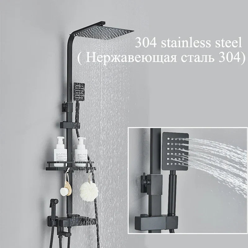 DecorBites™ Digital Thermostatic Shower Faucet Set with Bidet Sprayer