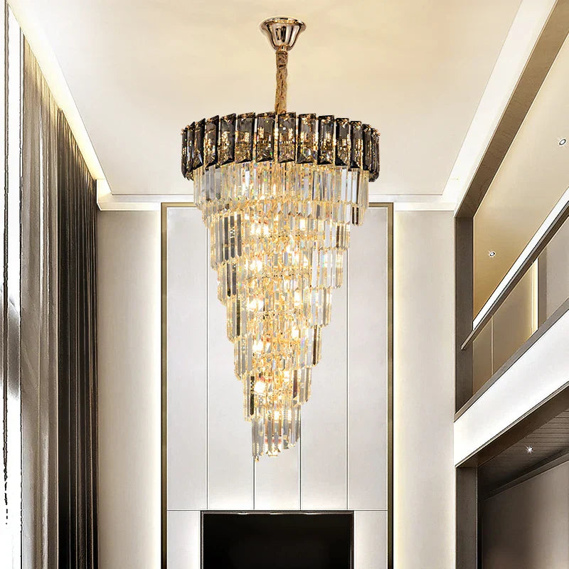 DecorBites™ Amber Crystal Chandelier for Living Room in French Light Luxury Style