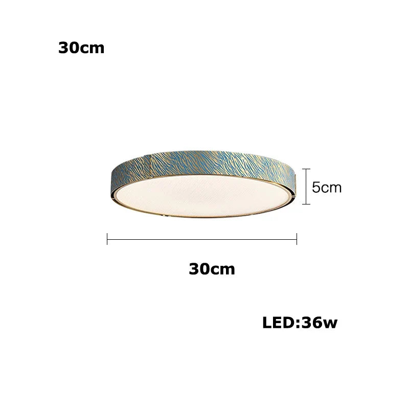 ثريا السقف LED الكريستالية النحاسية الزرقاء من DecorBites™ لغرفة الطعام