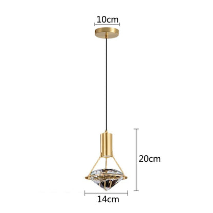 DecorBites™ Diamond Crystal Pendant Lights for Luxe Decor in Restaurant, Bedroom, or Salon