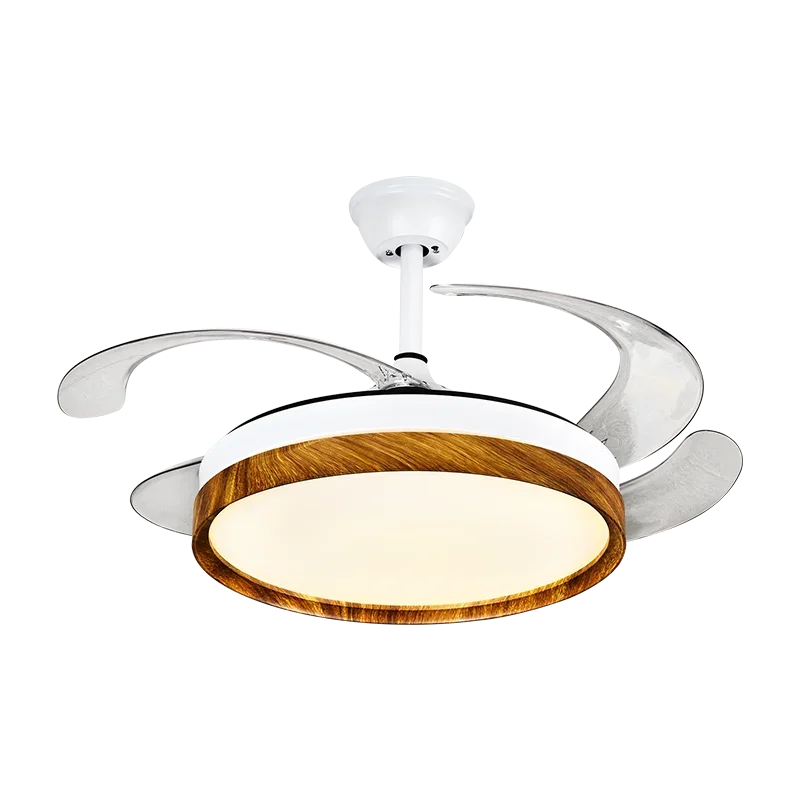 DecorBites™ LED Solid Wood Round Ceiling Fan Light with Remote Control