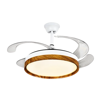 DecorBites™ LED Solid Wood Round Ceiling Fan Light with Remote Control