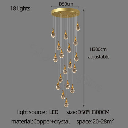 DecorBites™ Gourd Shaped Crystal Chandelier for Living Room & Restaurant