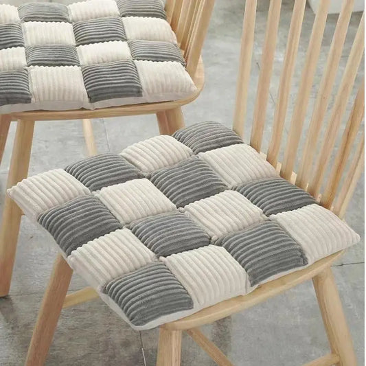 DecorBites™ Corduroy Cushion: Plaid Thickened Office Chair, Dining Chair, Sofa Floor Cushion