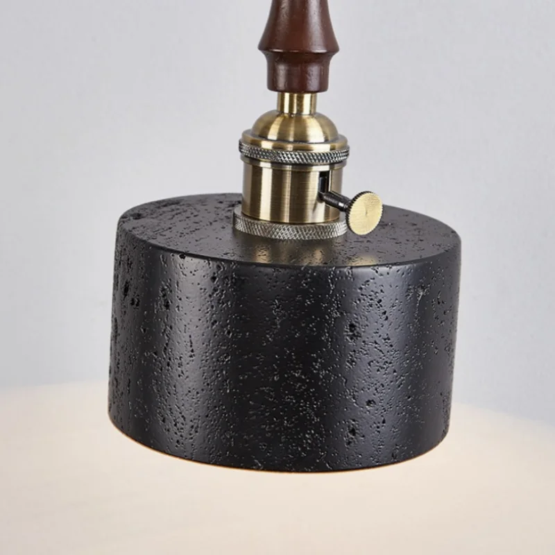 DecorBites™ LED Pendant Lights Black Travertine Table Hanging Lamp for Bedroom Living Dining Room