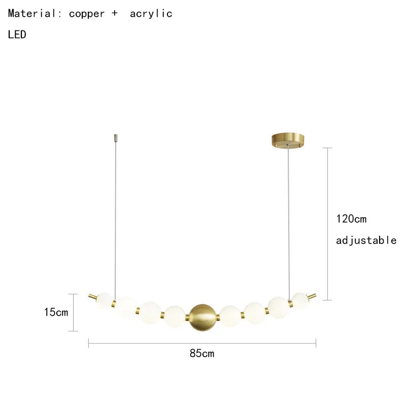 DecorBites™ Brass Round LED Pendant Lights Adjustable Wire Copper Aluminium Lamps