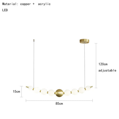 DecorBites™ Brass Round LED Pendant Lights Adjustable Wire Copper Aluminium Lamps