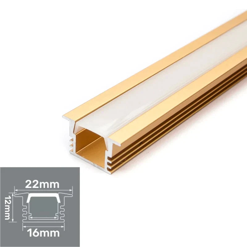 DecorBites™ LED Aluminum Profile Recessed U/YW-Shape Hidden Channel Milky Cover Bar Strip Light