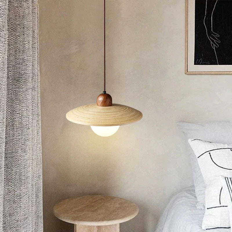 DecorBites™ Japanese Style Wooden Pendant Lamp for Bedroom and Restaurant Decor