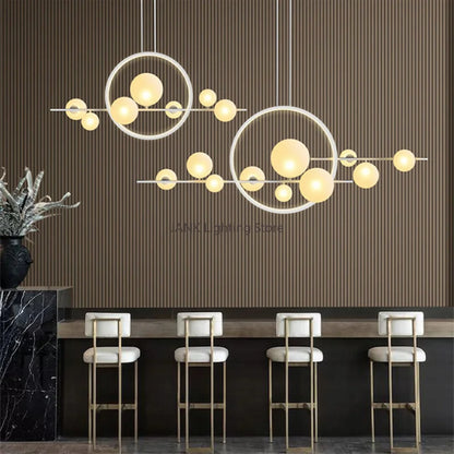 DecorBites™ Glass Strip Bubble Chandelier: Unique Magic Bean Pendant Light for Modern Decor