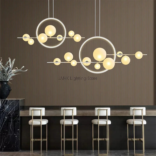 DecorBites™ Glass Strip Bubble Chandelier: Unique Magic Bean Pendant Light for Modern Decor